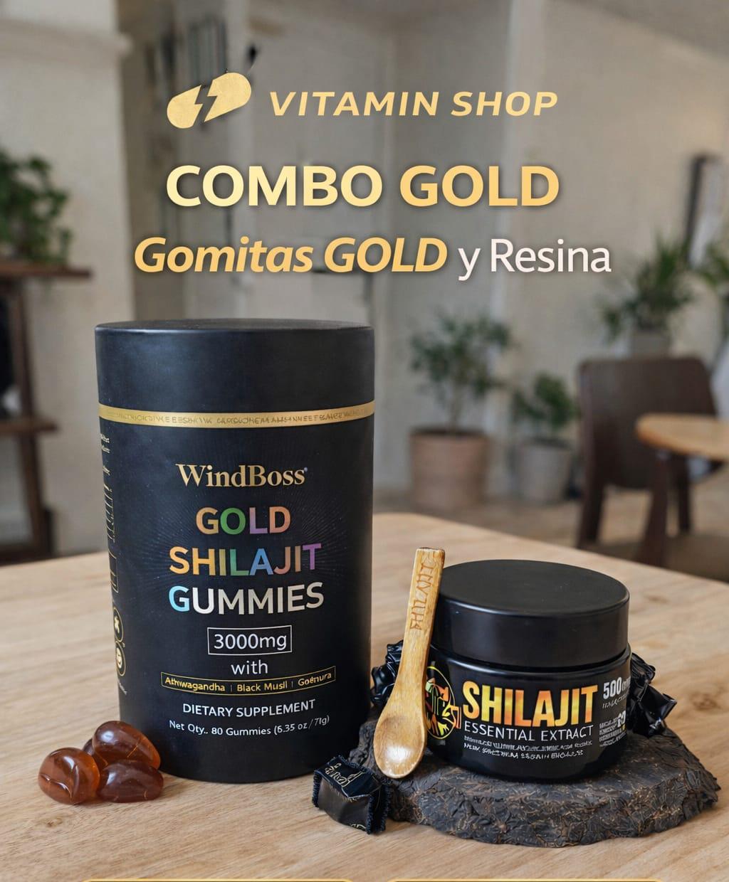 Gomitas GOLD Shilajit 80 pzs y Resina