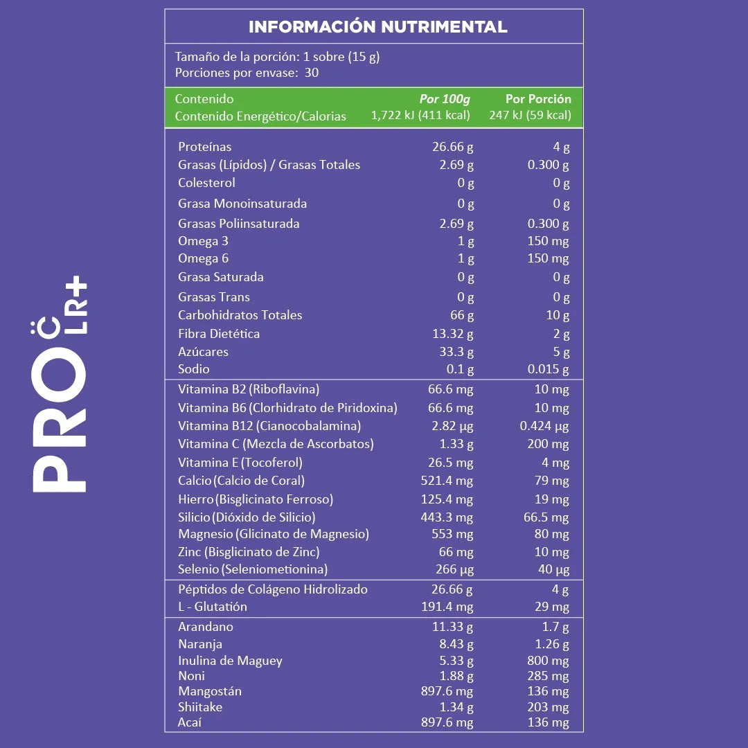PRO CLR+ 25 Nutrientes y Antioxidantes Bolsa con 30 Sobres