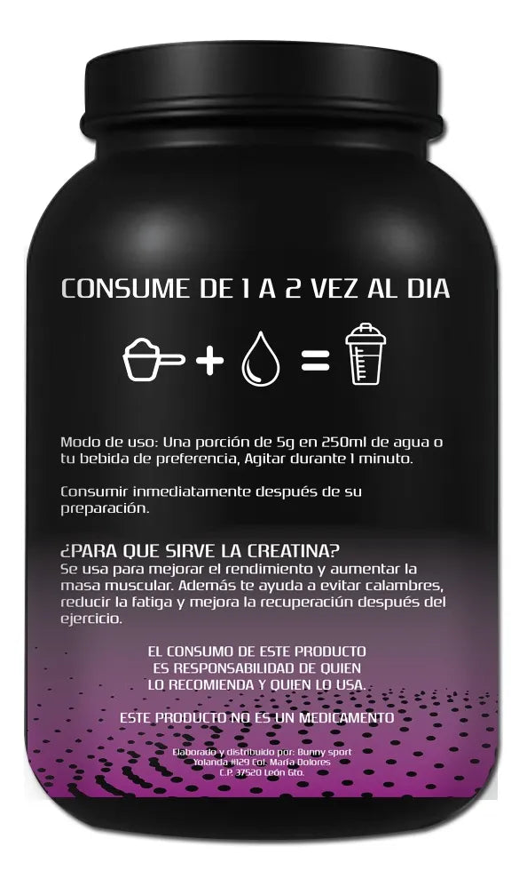 Creatina Monohidrato Sabor Naranja 1k (200 servicios)