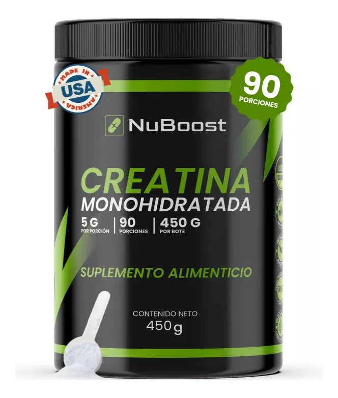 Creatina Monohidratada- Para Ganancia Muscular 450 Gr (90 porciones)