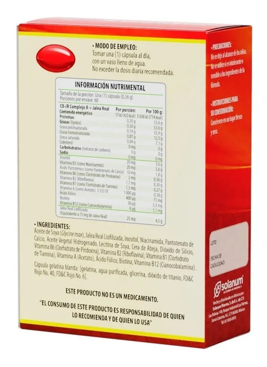 Complejo B Y Jalea Real 60 Cápsulas Sin sabor