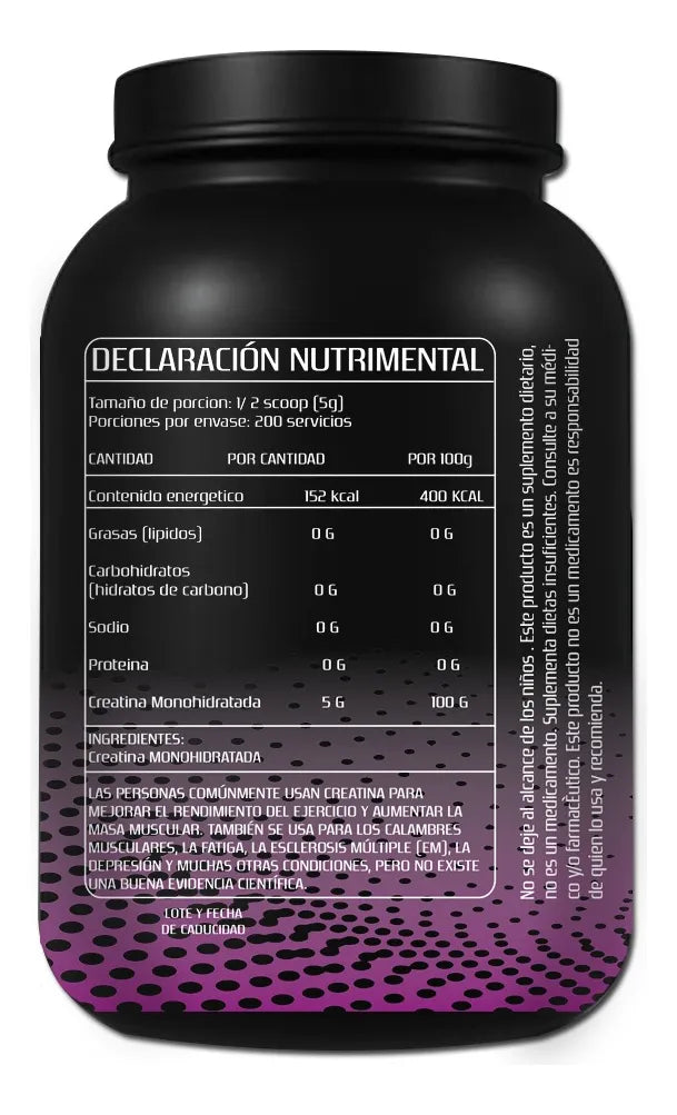 Creatina Monohidrato Sabor Naranja 1k (200 servicios)