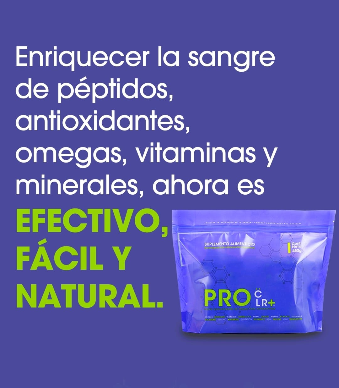 PRO CLR+ 25 Nutrientes y Antioxidantes Bolsa con 30 Sobres