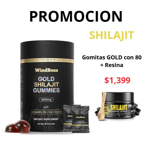 Gomitas GOLD Shilajit 80 pzs y Resina
