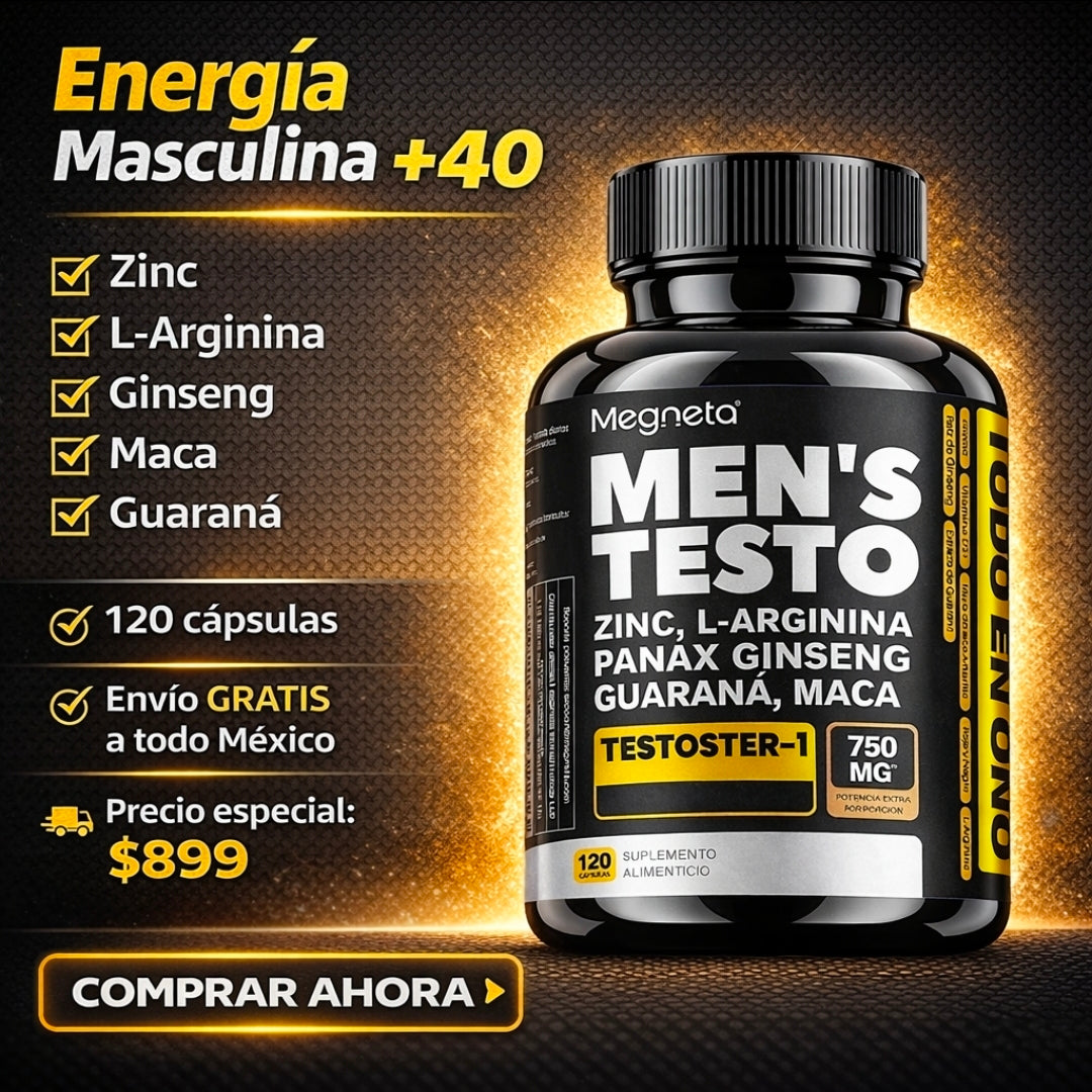 Men´s TESTO Precursor de Testosterona TODO EN UNO (120 Capsulas)