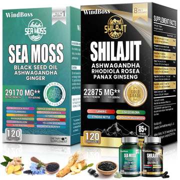 SHILAJIT + SEA MOSS (2  Frascos 240 Capsulas)