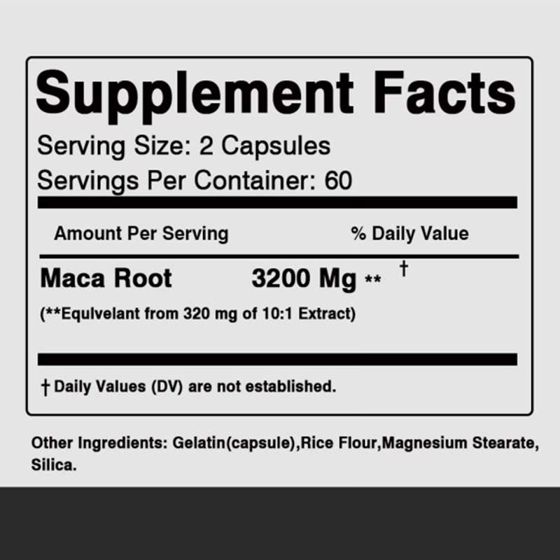 Maca Negra Orgánica 100% Pura  (120 Cápsulas)