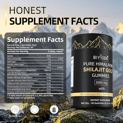 Shilajit Gomitas Biyode 60pz 3000mg