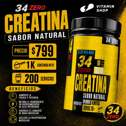 Creatina 34zero 1kg 200 Servs