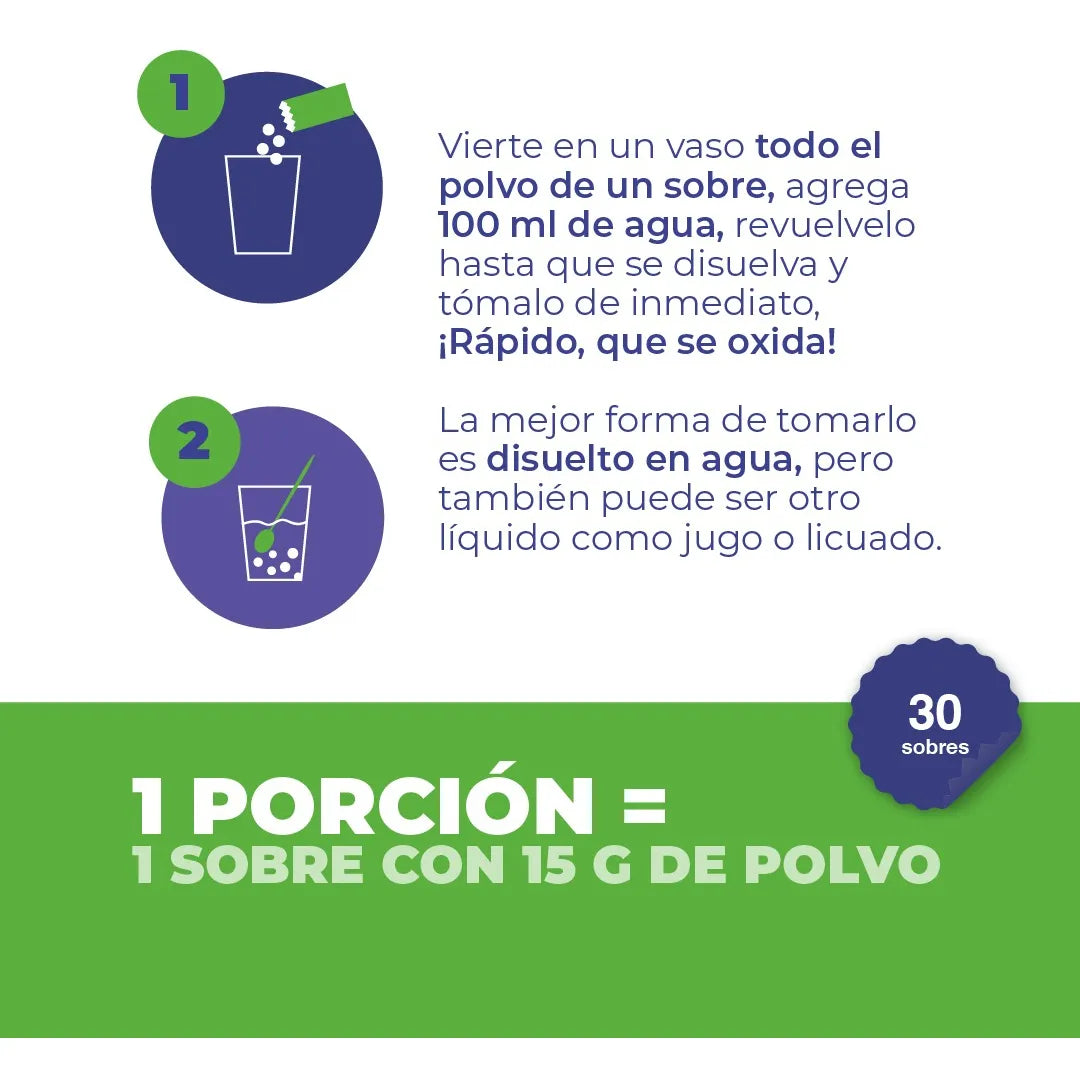 PRO CLR+ 25 Nutrientes y Antioxidantes Bolsa con 30 Sobres