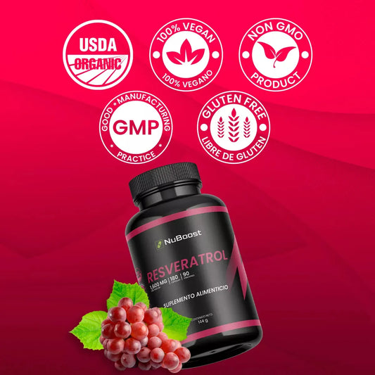 Resveratrol 800 Mg Con Vitamina C 180 Cápsulas (90 dias)