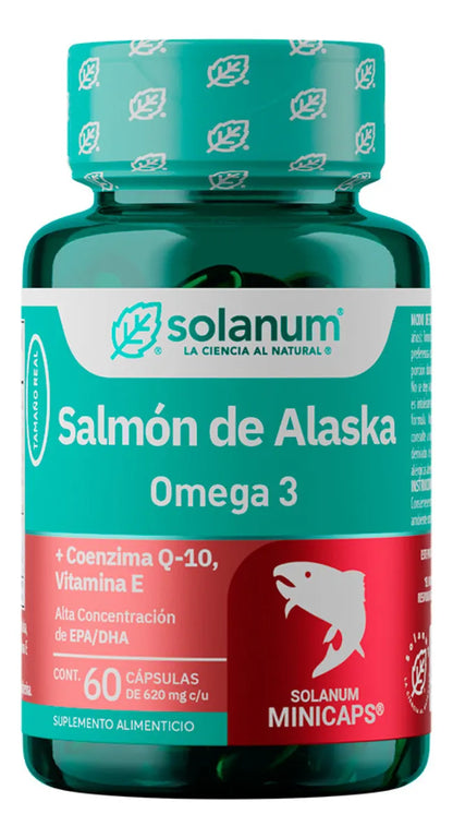 Salmon De Alaska Omega 3 Coezima Q10 60 Minicaps Solanum