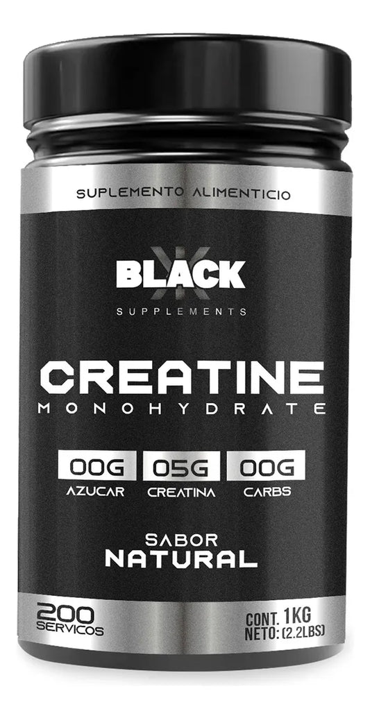 Creatina Monohidratada 1kg 200 Servs BLACK