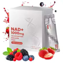 NAD+ Resveratrol Suplemento Líquido Energía Celular, Enfoque y Antienvejecimiento | 30 Sobres Individuales