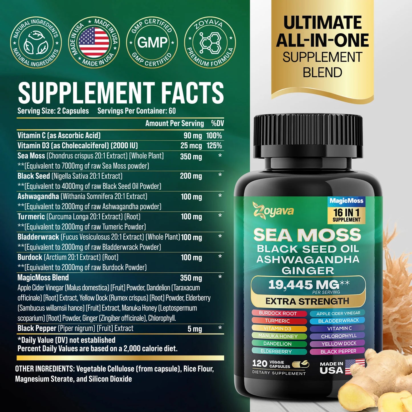 SEA MOSS Suplemento ALL IN 1 (120 Capsulas)