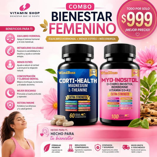 COMBO Cortisol Inositol 2 en 1 | Vitalidad y bienestar diarios | 90+60 cápsulas]