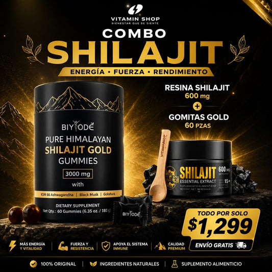 Combo Gomitas GOLD de Shilajit 60 pzs + Resina