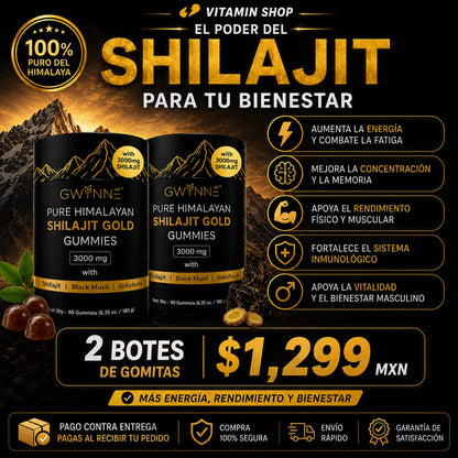 Shilajit Gomitas GOLD 2 Botes por 1299 PAGAS AL RECIBIR