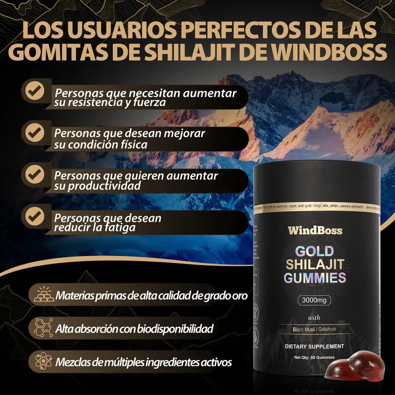 Shilajit Gomitas GOLD WindBoss con 80pz de 3000mg