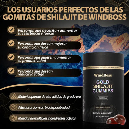 Shilajit Gomitas GOLD WindBoss con 80pz de 3000mg