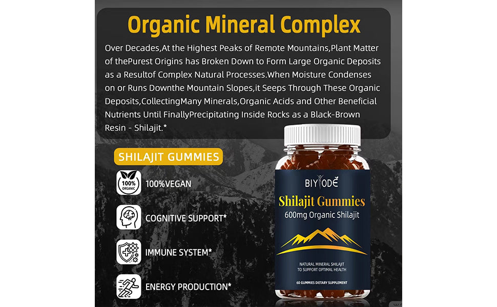 Gomitas Shilajit con 60pz 600mg