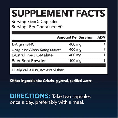 L-ARGININE Oxido Nitrico (120 Capsulas)