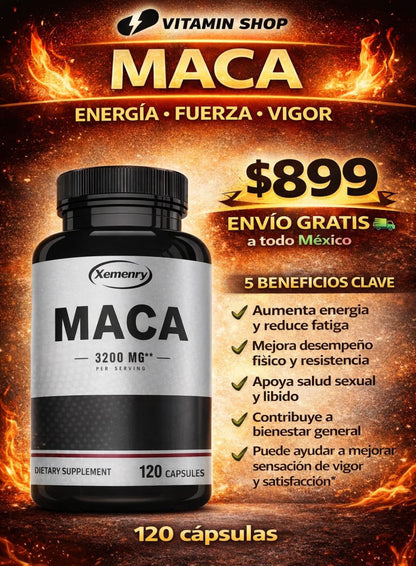 Maca Negra Orgánica 100% Pura  (120 Cápsulas)