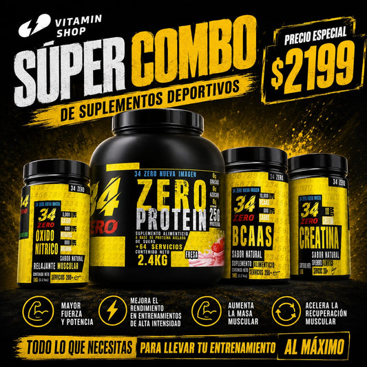 Combo de 4 Suplementos Deportivos 34zero